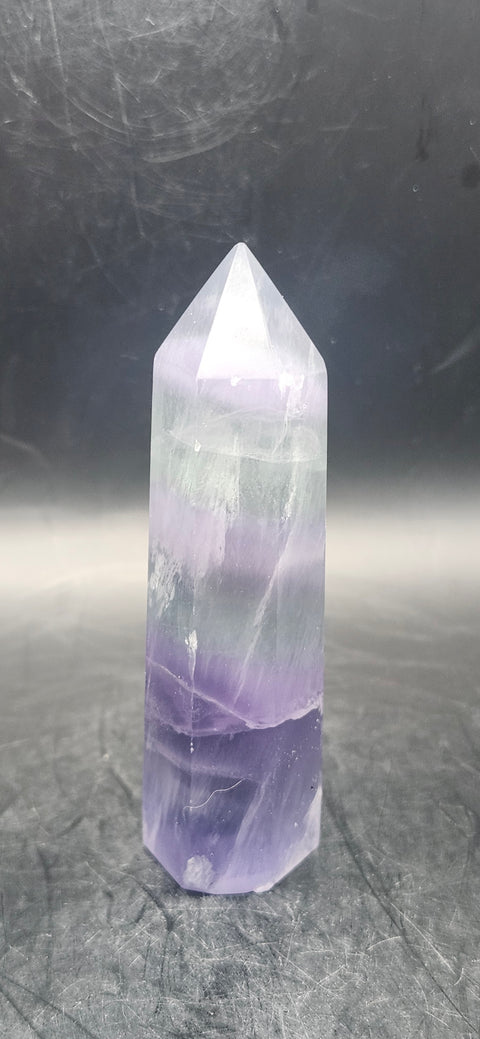 Green,blue purple florite tower!! 3.5 inches, 3.1 ounces