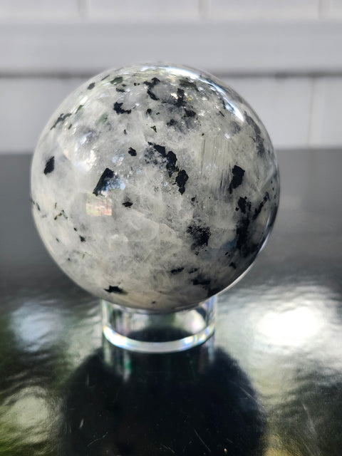 61mm, 2.40 inch, 11.5 ounce rainbow moonstone sphere