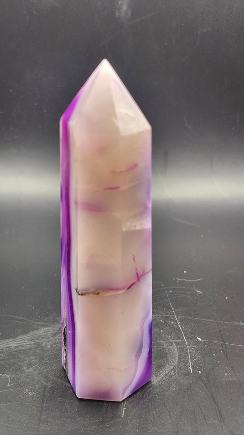 Purple druzy agate tower! 3.75 inches, 3.2 ounces