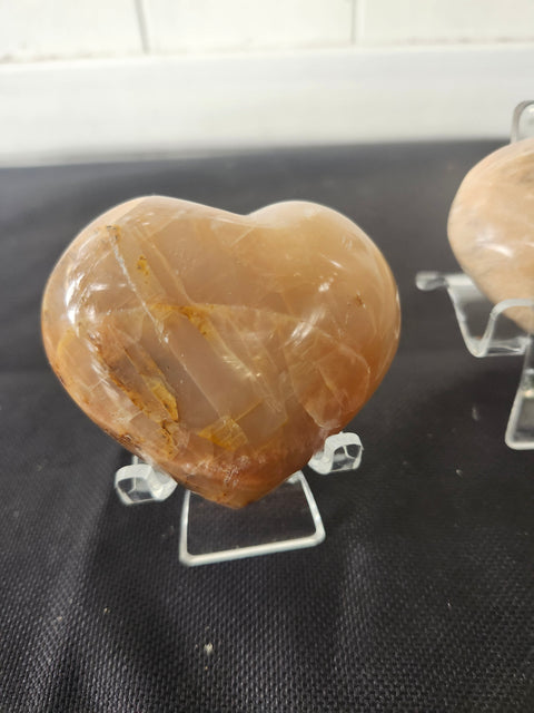 Peach moonstone heart