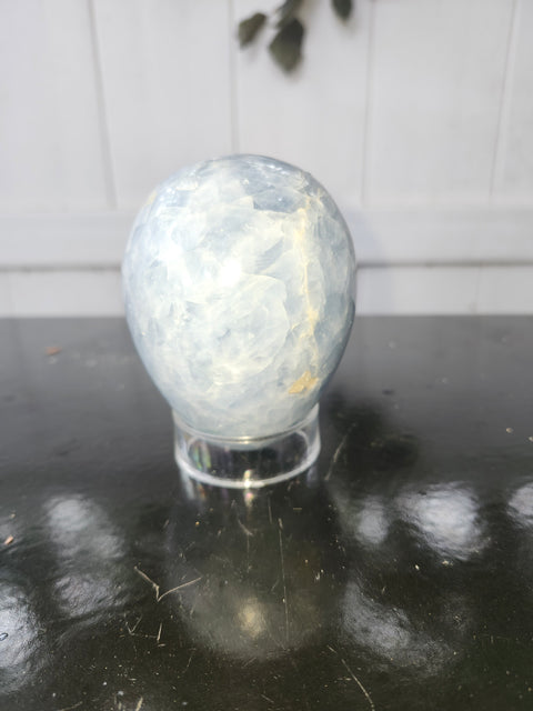 Blue calcite egg! 1 pound, 4 inches
