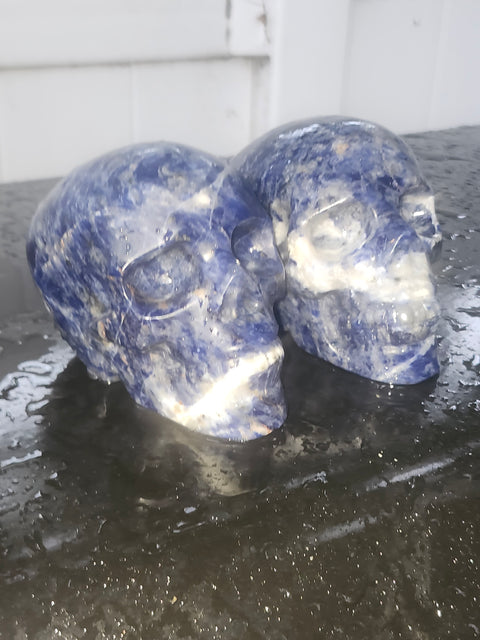 Sodalite skull!! 1 pound, 3.6 inches long, 2.7 tall, 2.3 wide