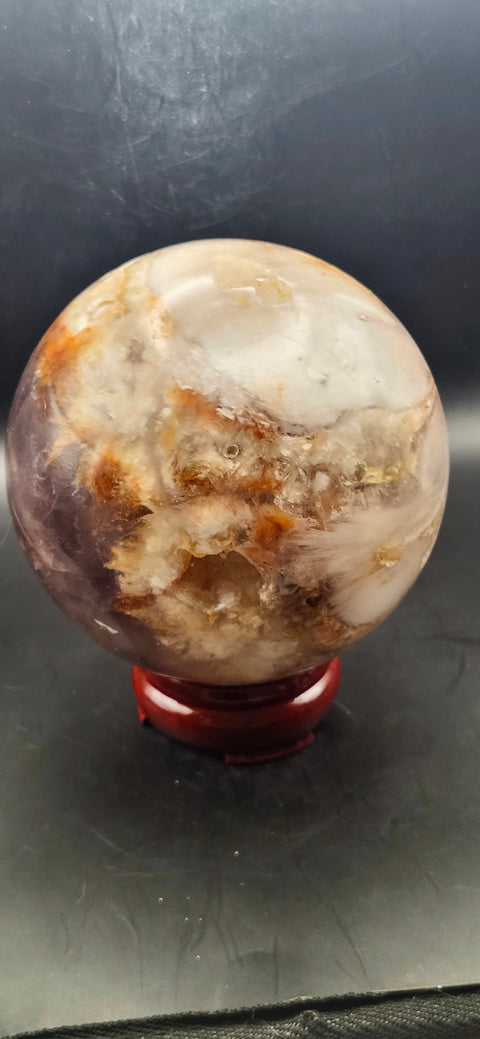 Massive druzy agate sphere! 4.1 pounds, 102.2mm, 4 inches