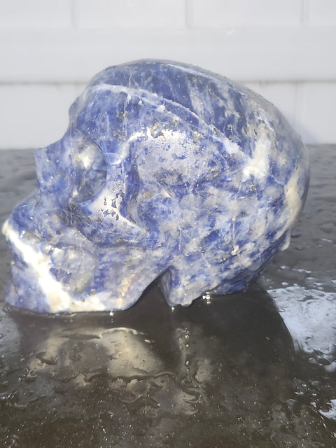 Sodalite skull!! 1 pound, 3.6 inches long, 2.7 tall, 2.3 wide