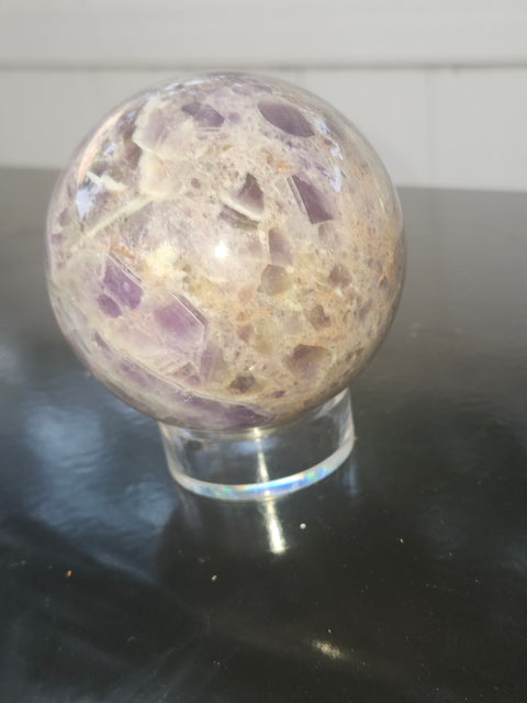 Chevron amethyst sphere! 1.4 pounds, 76mm, 2.9 inches