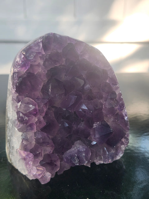 Amethyst cut base free form! 1.1 pound, 3.1 inches, 2.8 wide