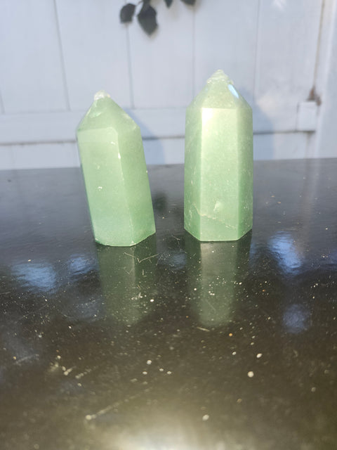 Green aventurine tower! 3.8 ounces, 2.75 inches tall