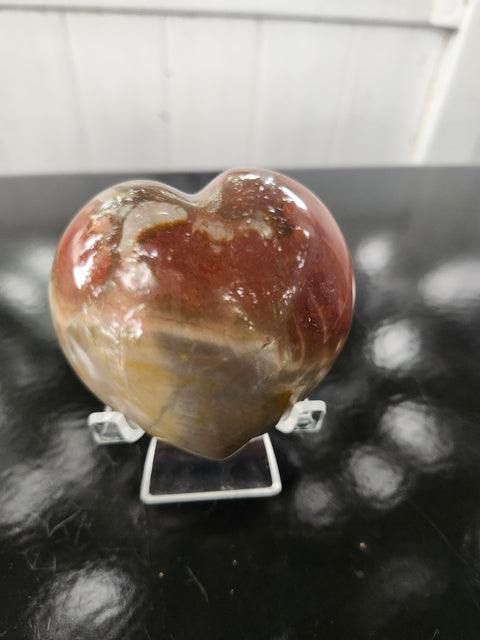 Polychrome jasper heart! 10.3 ounces, 3.5 inches wide