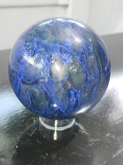 Blueberry quartz sphere! 78mm, 3.1 inches, 1.4 pounds