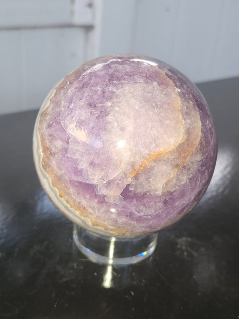 Amethyst lace agate sphere! 1.15 pounds, 85mm, 3.3 inches