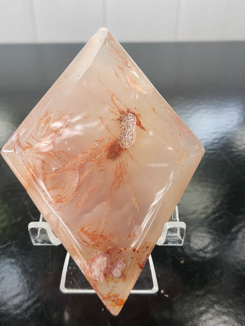 Druzy agate diamond! 5.5 ounces, 4.5 inches tall, 3.3 wide