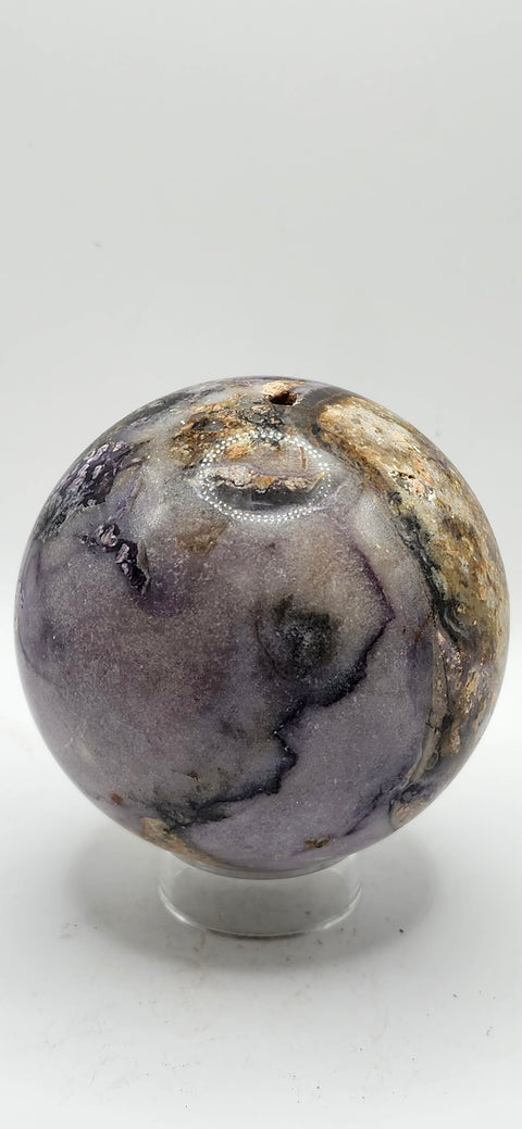 Opalized fluorite sphere! 71mm, 2.8 inches, 1.3 pounds