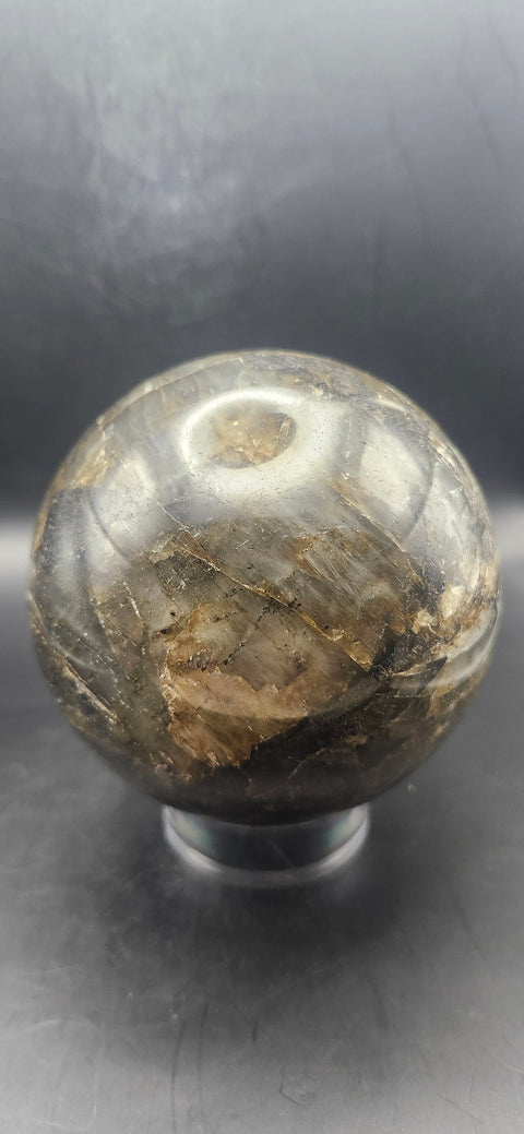 Labradorite sphere! 87mm, 3.42 inches, 2.2 pounds