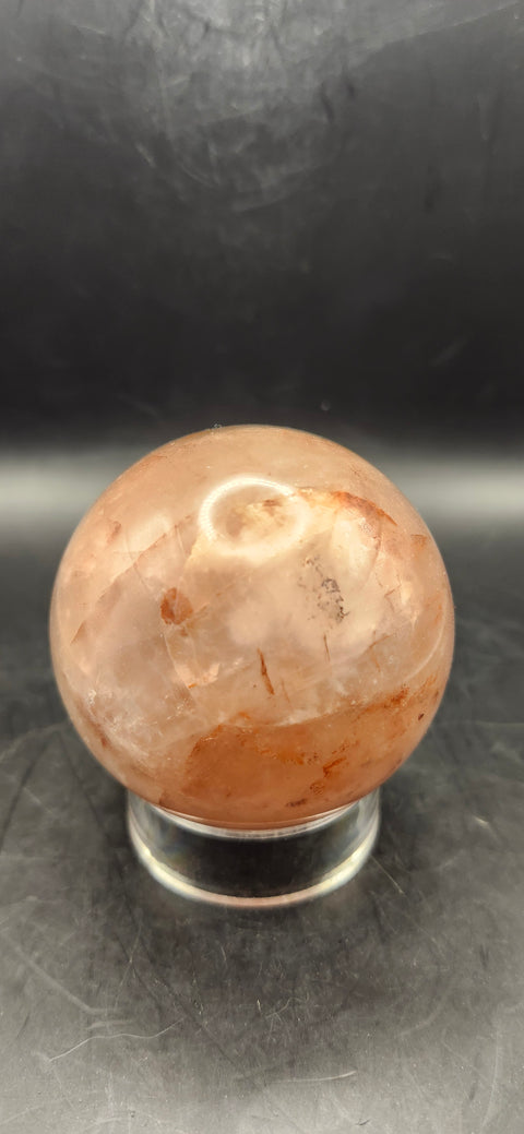 Fire quartz sphere! 62.7mm, 2.4 inches, 12.2 ounces