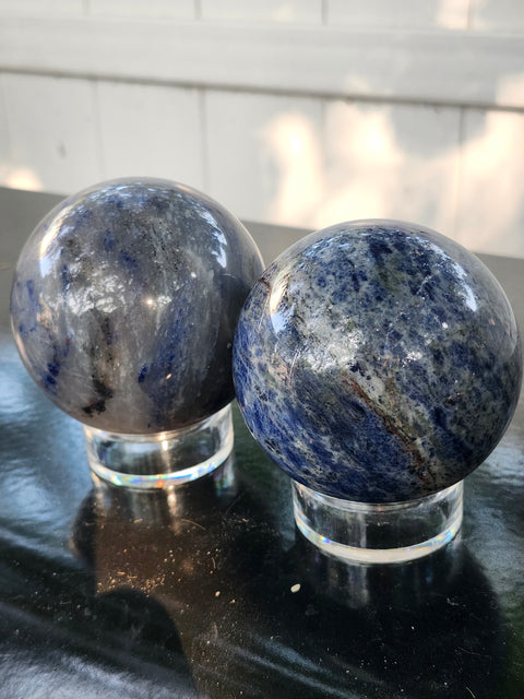 Sodalite sphere! 69mm, 2.7 inches, 1.1 pounds