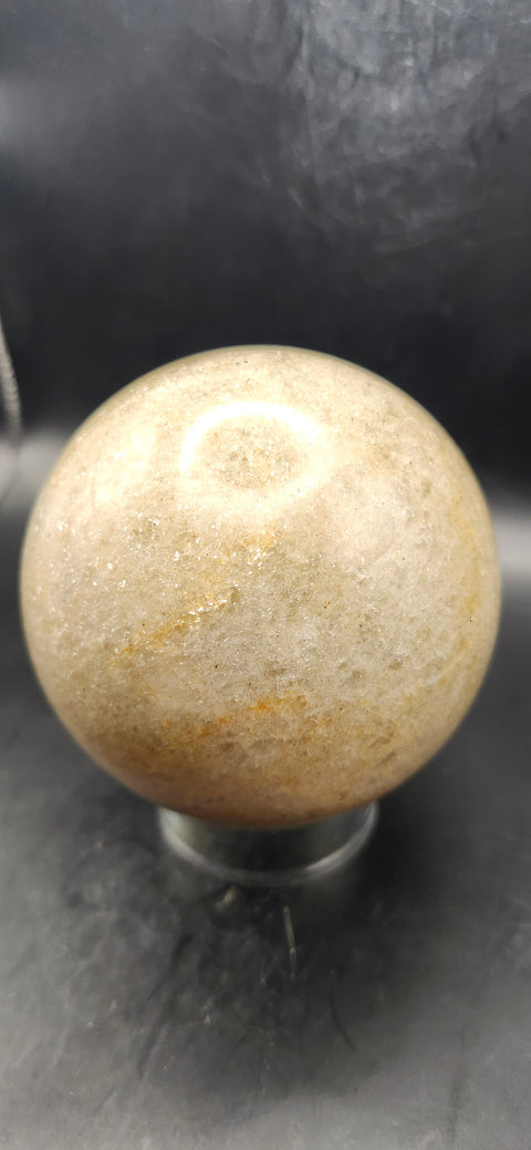 Green/orange aventurine silver flash sphere 1.9 pounds, 80.6mm, 3.1 inches