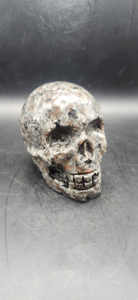 Flame stone " yooperlite" skull! 3 inches tall, 3 long, 14.7 ounces