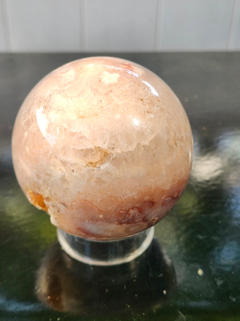 Druzy flower agate sphere! 74mm, 2.9 inches, 1.3 pounds