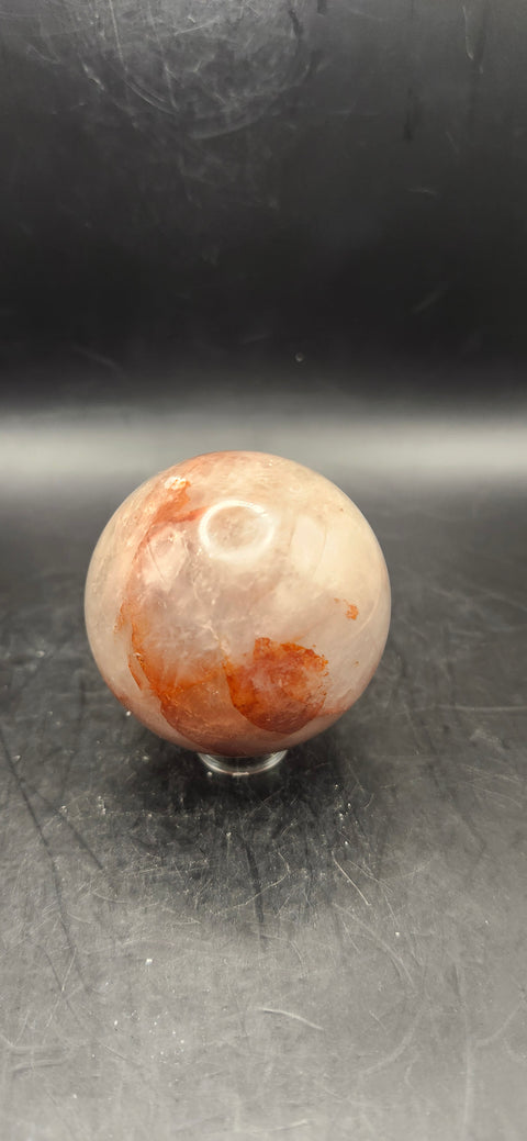 Fire quartz sphere! 5.7 ounces, 48.4mm, 1.9 inches