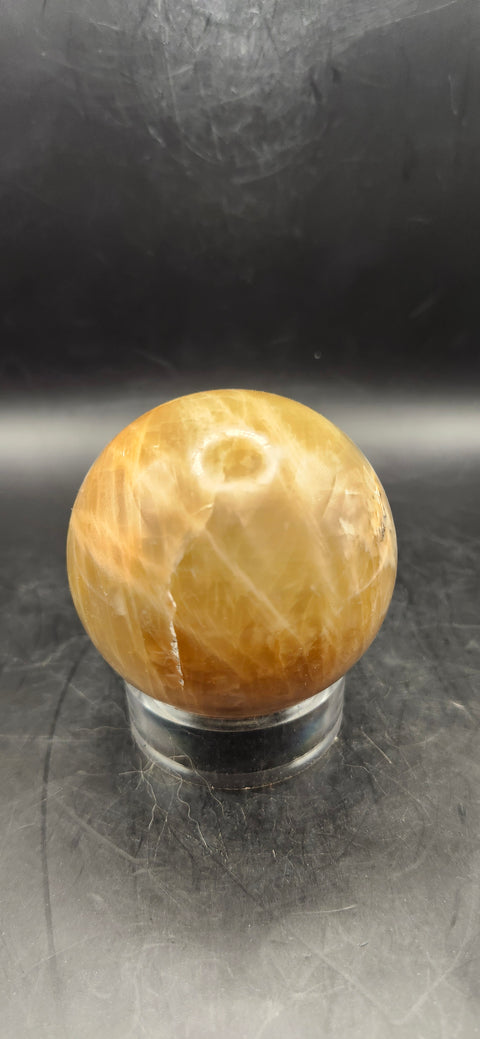 Peach moonstone sphere! 10.3 ounces, 59.6mm, 2.3 inches