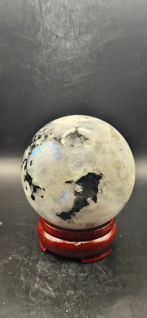 Rainbow moonstone sphere! 74mm, 2.9 inchs, 1.4 pounds