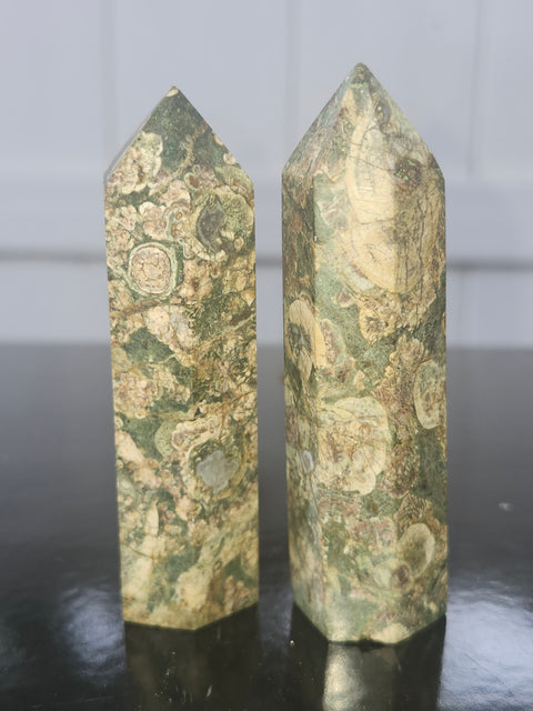 Rainforest rhyolite tower! 2.2 ounces, 3.1 inches