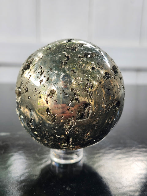 Pyrite sphere! 52.9mm, 2.08 inches, 11.1 ounces