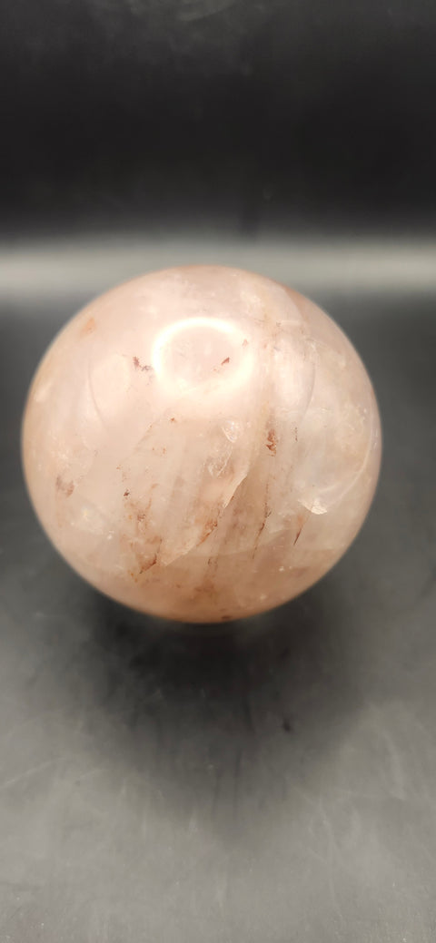 Fire quartz sphere! 65.7mm, 2.5 inches, 14 ounces