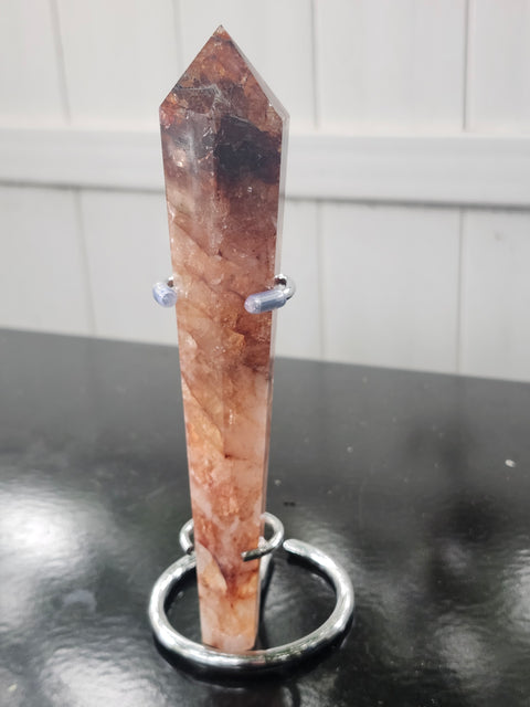 Fire quartz scepter! 7.1 ounces, 7 inches tall!