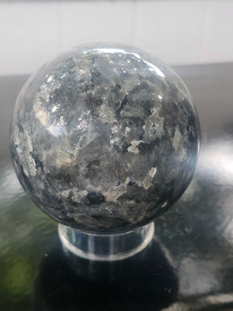 Larvikite sphere! 1.8 pounds, 78mm, 3 inches