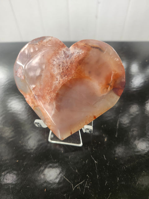 Snakeskin agate heart 5.6 ounce, 3.25 inch wide, 3 inch tall