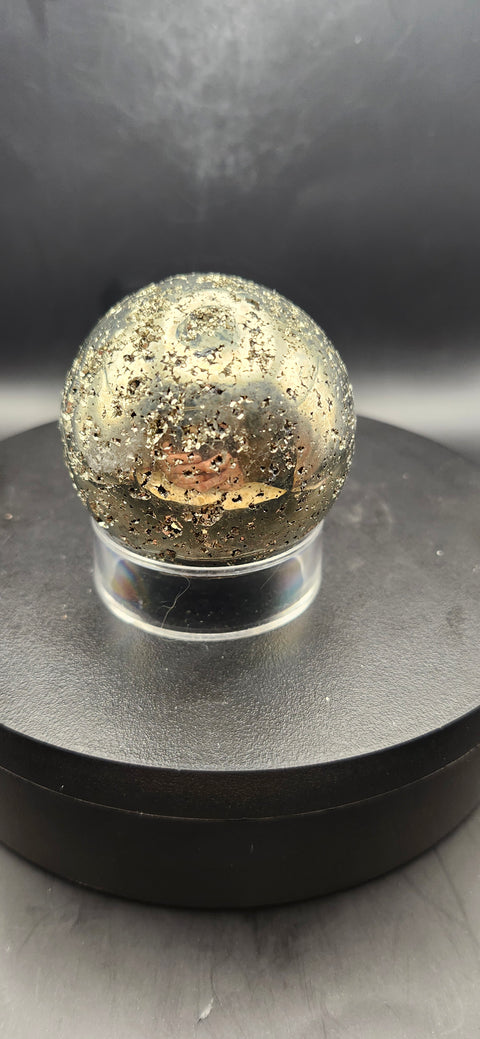Pyrite sphere. 51.5mm, 2.02 inches, 11.2 ounces