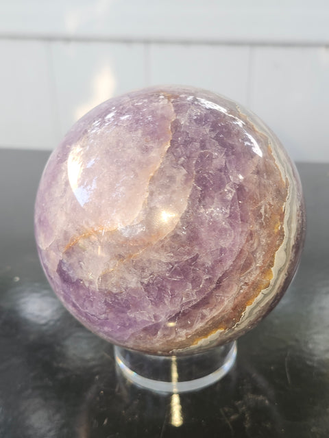 Amethyst lace agate sphere! 1.15 pounds, 85mm, 3.3 inches