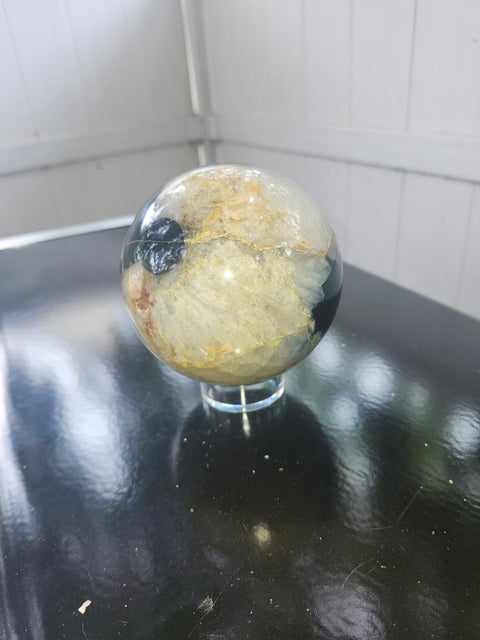 3.1 pound,97.7 mm, 3.84 inch druzy agate sphere