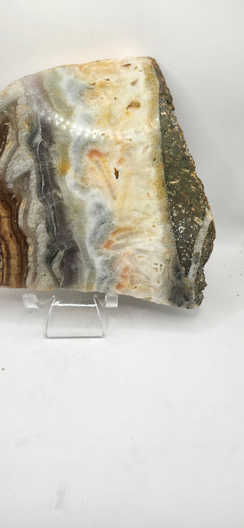 Multi color agate slab! 1.11 pounds, 6 inches by 5.8