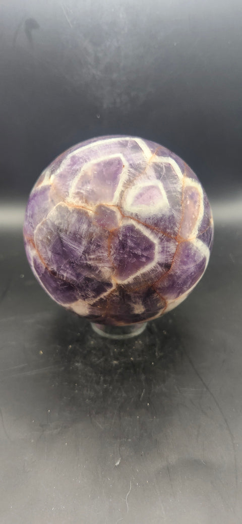 Dream amethyst sphere! 87.6mm, 3.44 inches, 2.2 pounds