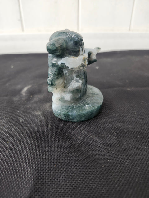 4.9 ounce, 2.75 inch moss agate yoda