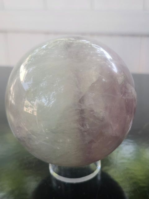 Watermelon florite sphere! 71mm, 2.8 inches, 1.6 pounds