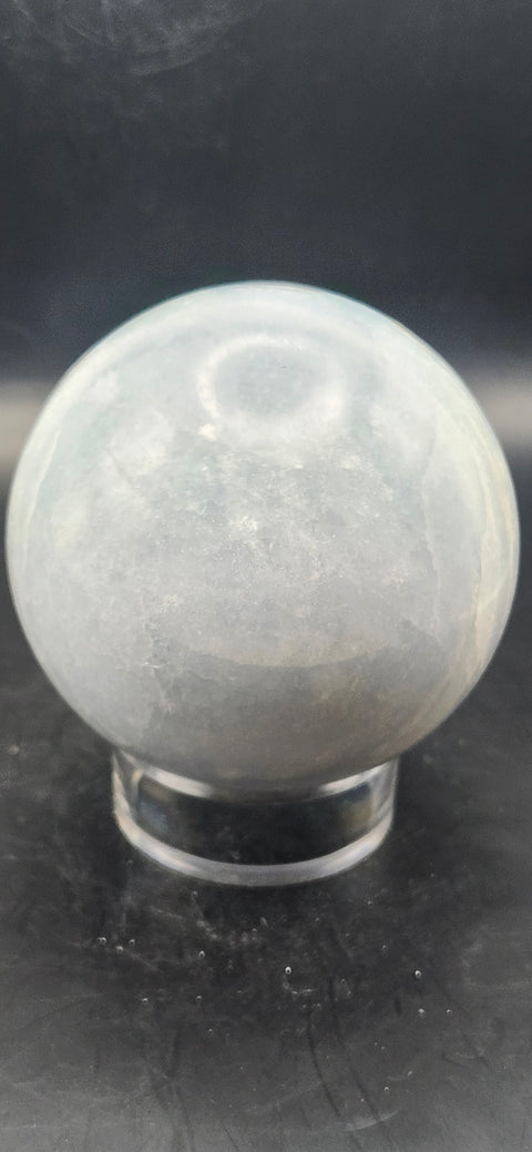 Blue calcite sphere! 73.5mm, 2.8 inches, 1.4 pounds!