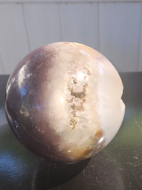 Massive druzy agate sphere! 101mm, 4 inches, 3.12 pounds