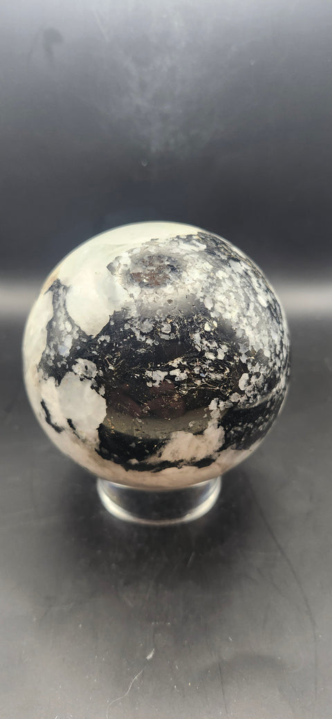 Rainbow moonstone sphere! 82.8mm, 3.26 inches, 1.12 pounds
