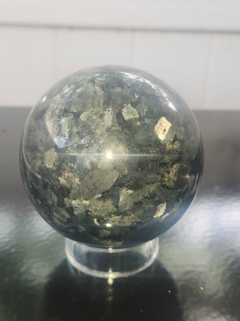 Larvikite sphere! 1.8 pounds, 78mm, 3 inches