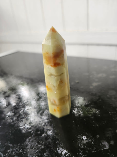 Olive opal tower! 3.5 inches, 2.5 ounces