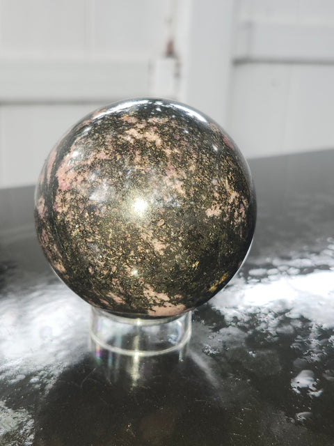 1 pound rhodonite sphere! 75mm,2.95 inches