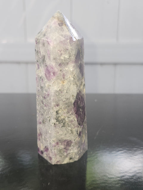 Opalized fluorite tower with pyrite spots!! 7.5 ounces, 4.3 inches