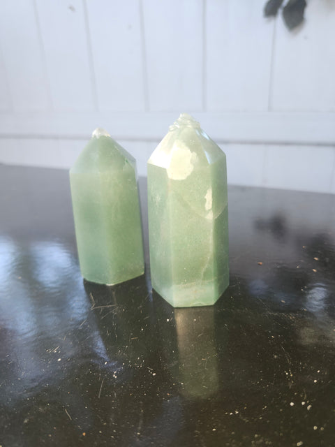Green aventurine tower! 3.8 ounces, 2.75 inches tall