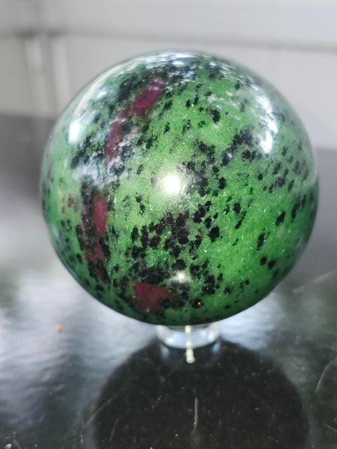 Ruby in zoisite sphere! 65mm, 2.55 inches, 1 pound