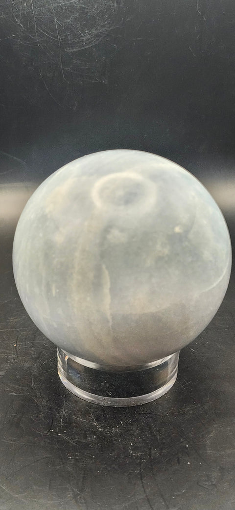 Blue calcite sphere! 73.5mm, 2.8 inches, 1.4 pounds!