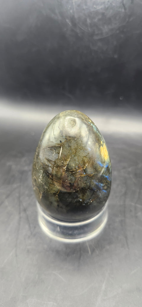 Labradorite egg! 7 ounces, 3 inches!