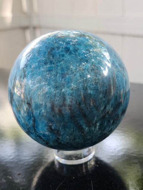 Blue apatite sphere! 3.2 inches, 81mm, 2.2 pounds